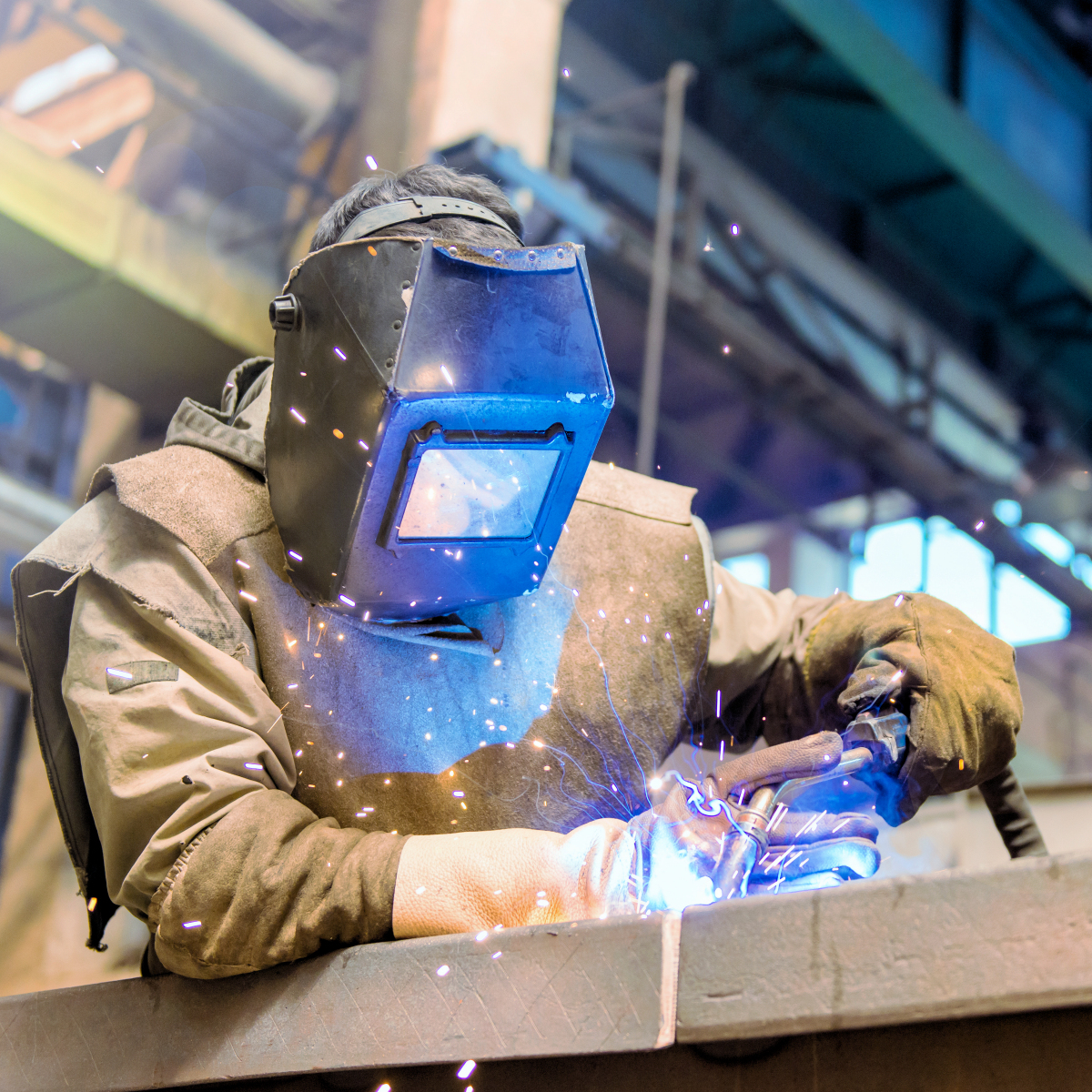 A welder provides skilled staffing services for a manufacturing company.